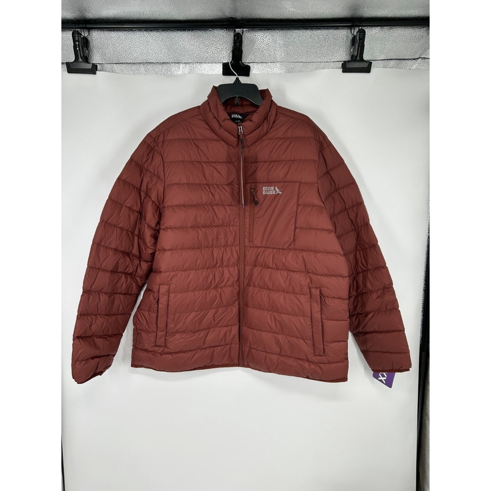 Eddie Bauer Packable Down 650 Jacket Red‎ Insulated Puffer EB650 Mens 2XL